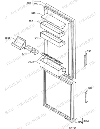 Взрыв-схема холодильника Tricity Bendix FD851 - Схема узла Door 003